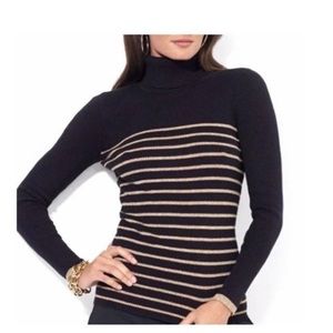 Ralph Lauren Blue/Sparkly Gold Striped Sweater